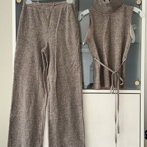 Zara Women's Knit Pants & Sleeveless Top Set